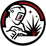 Logo da Serralheria e Vidraçaria M.A: soldador em ação dentro de um círculo